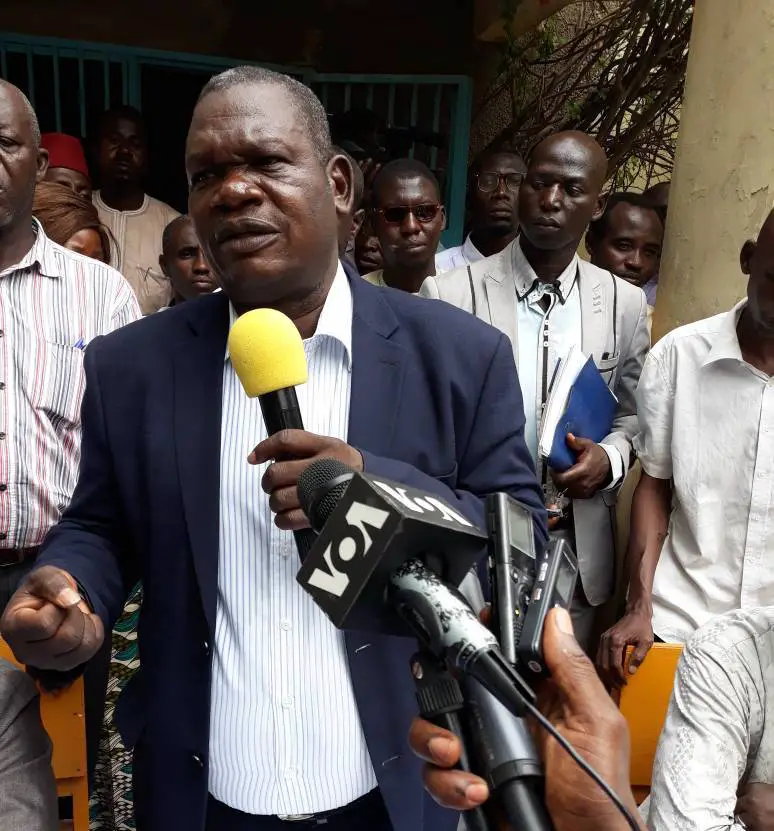 Barka Michel, porte-parole de la plateforme syndicale revendicative et président de l'Union des Syndicats du Tchad. © Alwihda Info