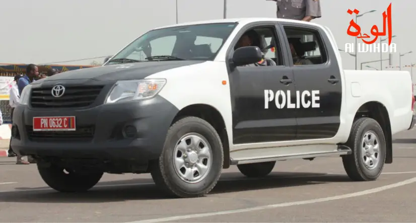 Un véhicule de police à N'Djamena. © Alwihda Info