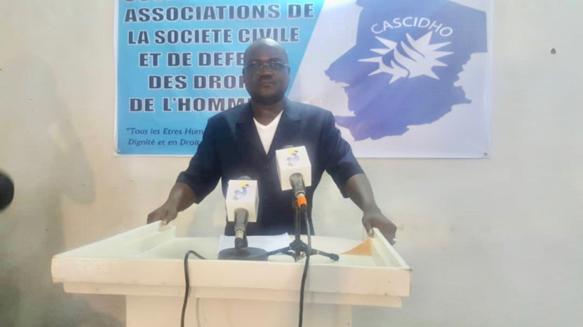 Le coordonateur des associations de la société civile et de défense des droits de l'Homme (CASCIDHO), Mahamat Digadimbaye. © Alwihda Info