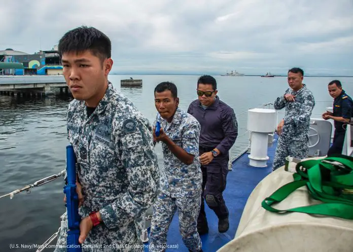 Des militaires de Singapour, de Thaïlande, de Malaisie et d’Indonésie lors de l’exercice SEACAT 2019 (U.S. Navy/Mass Communication Specialist 2nd Class Christopher A. Veloicaza)