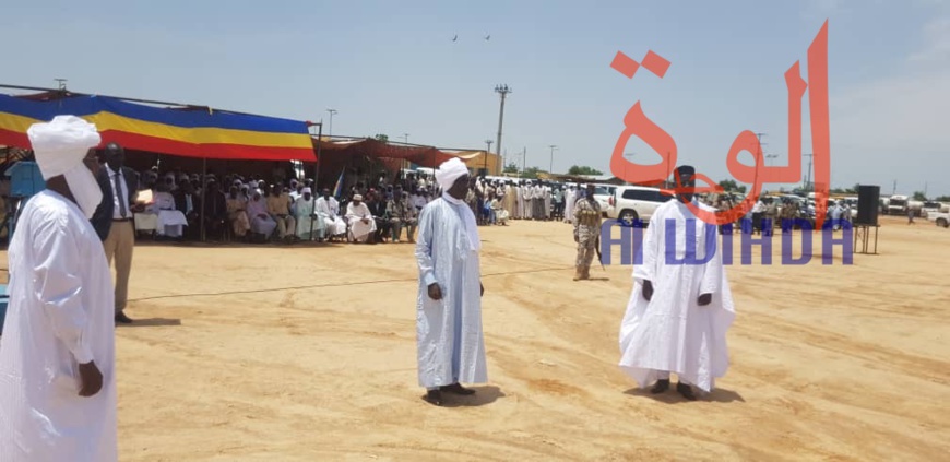 Cérémonie d'installation le 29 août 2019 à Abéché, du nouveau préfet du département de Ouara, Abakar Maïna Mahamat. Tchad © Alwihda Info