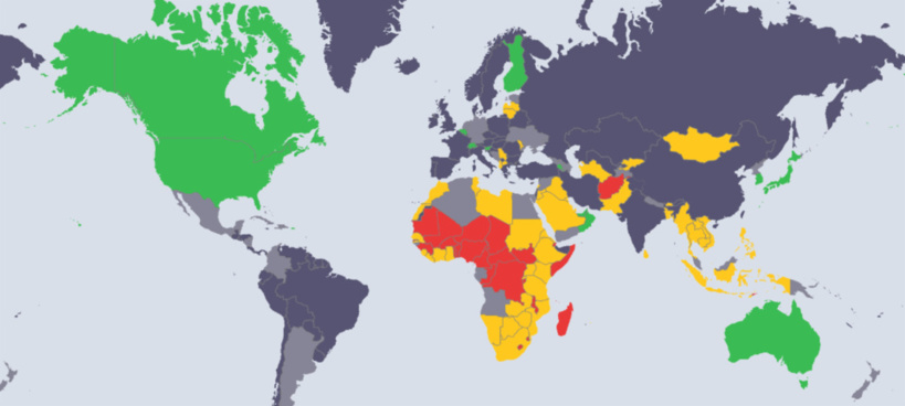 Carte Interactive montrant ReadyScore sur PreventEpidemics.org.