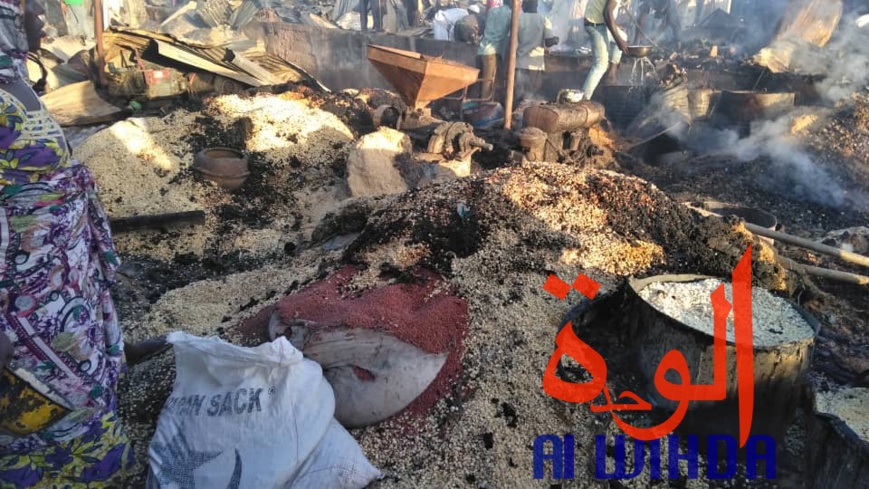 Tchad : scène de désolation au marché de Dembé ce matin après l'incendie