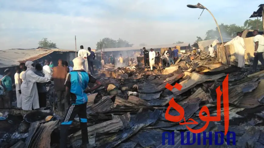 Tchad : scène de désolation au marché de Dembé ce matin après l'incendie