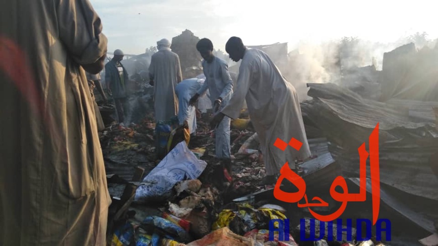 Tchad : scène de désolation au marché de Dembé ce matin après l'incendie