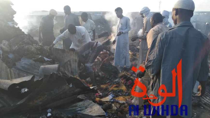 Tchad : scène de désolation au marché de Dembé ce matin après l'incendie