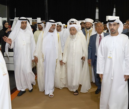 HE Sheikh Nahyan bin Mubarak Al Nahyan touring the WTS collocating exhibition, accompanied by Dawood Al Shezawi, Chairman of the Organizing Committee of the WTS (right) and HE Sheikh Abdulla bin Bayyah, Chairman of the UAE Fatwa Council, and HE Rustem Nurgalevich Menekhanov, President of the Republic of Tatarstan (left). (Photo : AETOSWire). HE Sheikh Nahyan bin Mubarak Al Nahyan touring the WTS collocating exhibition, accompanied by Dawood Al Shezawi, Chairman of the Organizing Committee of the WTS (right) and HE Sheikh Abdulla bin Bayyah, Chairman of the UAE Fatwa Council, and HE Rustem Nurgalevich Menekhanov, President of the Republic of Tatarstan (left). (Photo : AETOSWire).