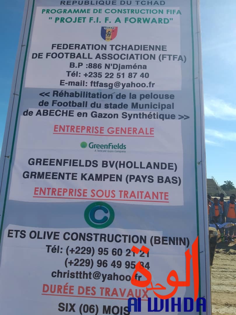 Tchad : lancement des travaux de réhabilitation de la pelouse du stade d'Abéché Tchad : lancement des travaux de réhabilitation de la pelouse du stade d'Abéché