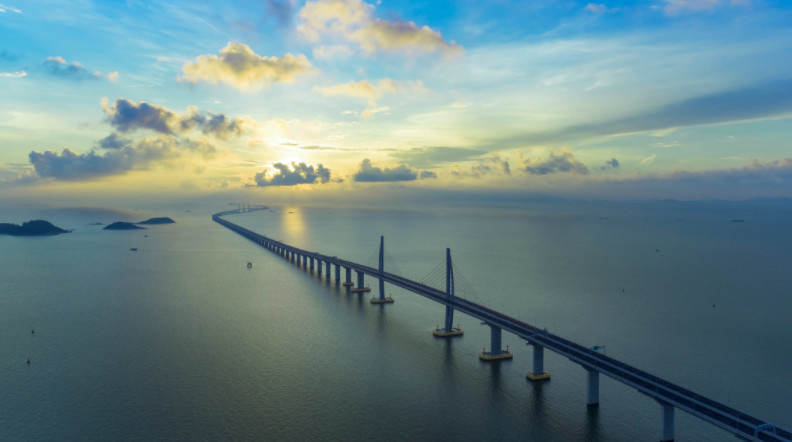 The photo shows the Hong Kong-Zhuhai-Macao Bridge (Offered by Hong Kong-Zhuhai-Macao Bridge Authority)