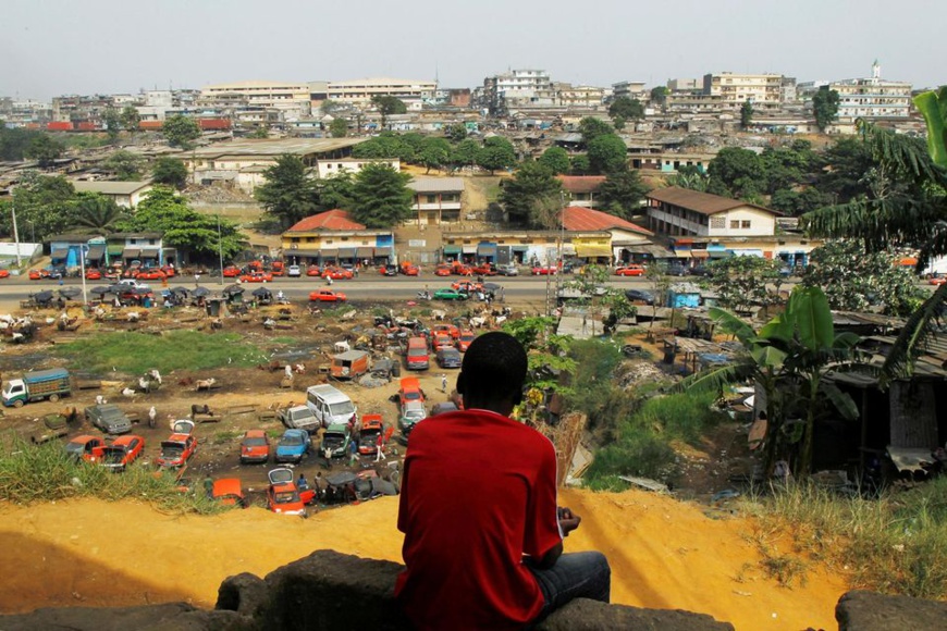 Le quartier de Attiekoube, à Abidjan, le 23 février. Photo Luc Gnago. Reuters