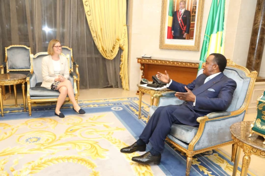 Denis Sassou N'Guesso et la ministre canadienne.