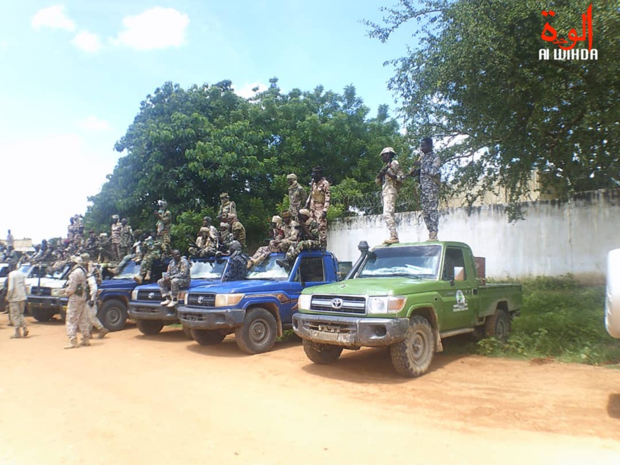 Des véhicules de la force mixte à Goz Beida, dans la province de Sila, lors de l'état d'urgence. Illustration. © Mahamat Issa Gadaya/Alwihda Info