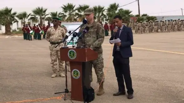 Le général Henderson Dagvine, commandant des forces spéciales US en Afrique, lors du lancement de "Fintlock 2020" en Mauritanie. © DR