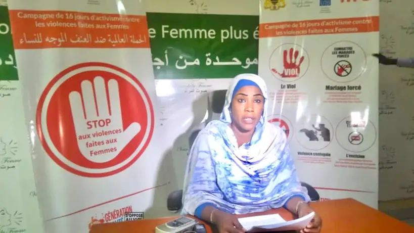La présidente de l’ONG La voix de la femme, Mme. Amina Tidjani Yaya. © Malick Mahamat/Alwihda Info