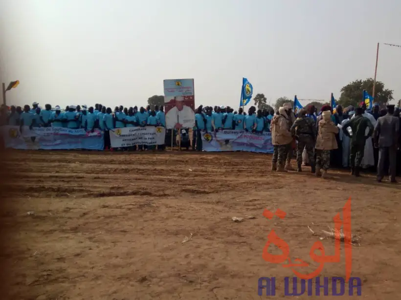 Tchad : la population mobilisée à Bongor pour la visite du président. © Golmen Ali/Alwihda Info