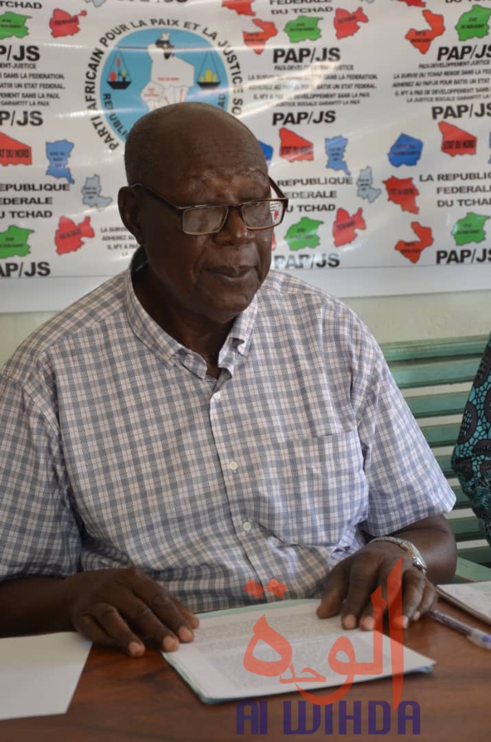 Le président du Parti africain pour la paix et la justice sociale, Neatobeye Bibi Valentin. © Golmen Ali/Alwihda Info Le président du Parti africain pour la paix et la justice sociale, Neatobeye Bibi Valentin. © Golmen Ali/Alwihda Info