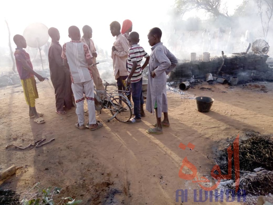 Tchad : une maison ravagée par les flammes à Goz Beida. ©Mahamat Issa Gadaya/Alwihda Info
