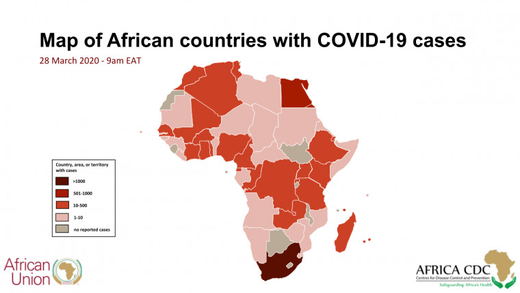 Afrique - COVID-19 : 3,924 cas, 117 morts. © CDC Afrique - COVID-19 : 3,924 cas, 117 morts. © CDC