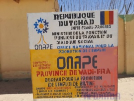 Tchad : le tout premier bureau de l'ONAPE installé au Wadi Fira. © Abdelhadi Moussa Hassabalkerim/Alwihda Info Tchad : le tout premier bureau de l'ONAPE installé au Wadi Fira. © Abdelhadi Moussa Hassabalkerim/Alwihda Info