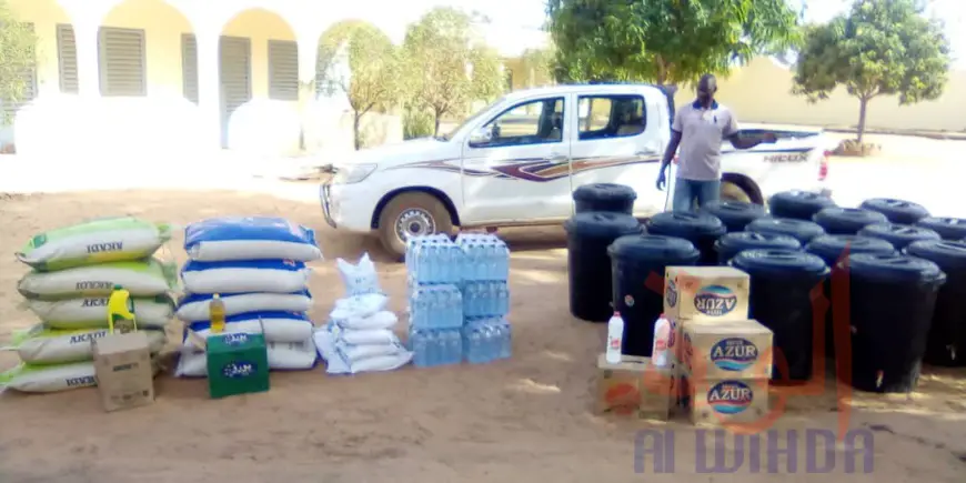 Tchad - Covid-19 : à Pala, des dons à la cellule provinciale de veille et sécurité. © Foka Mapagne/Alwihda Info