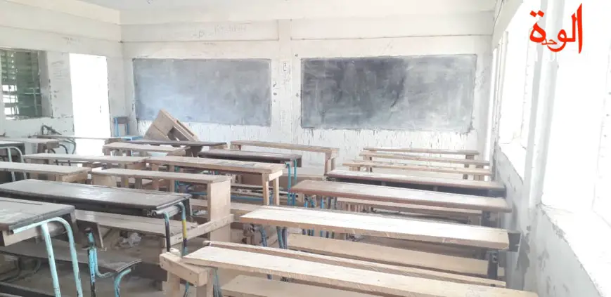 Une salle de classe vide dans le 7ème arrondissement de N'Djamena. © D.H./Alwihda Info
