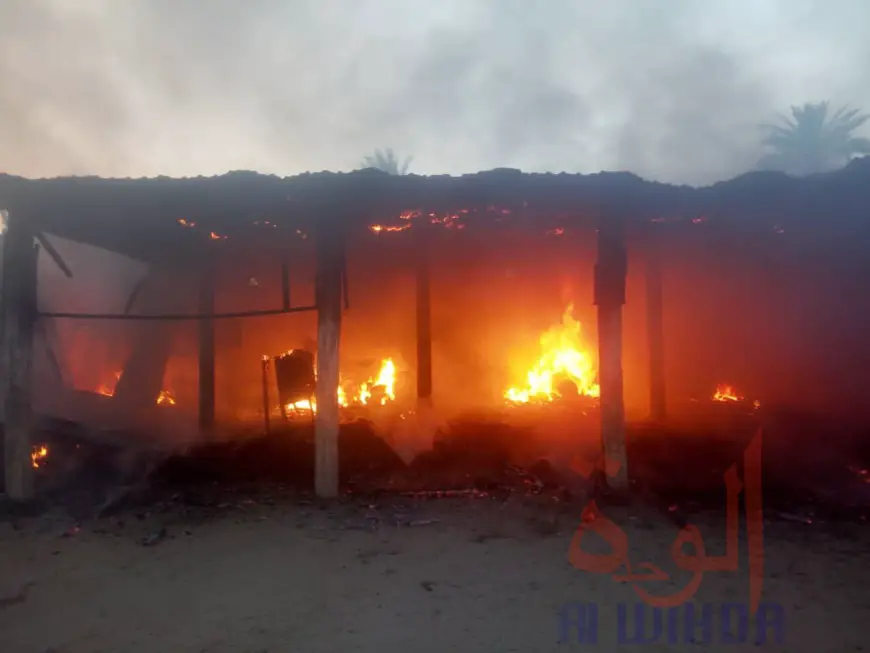 Tchad : un incendie ravage une école coranique à Faya. © Adoum Akim/Alwihda Info