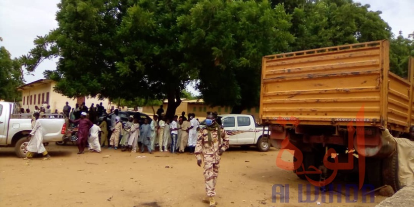 Tchad - Covid-19 : à Pala, la prière du vendredi dans le respect des mesures barrières. © Foka Mapagne/Alwihda Info