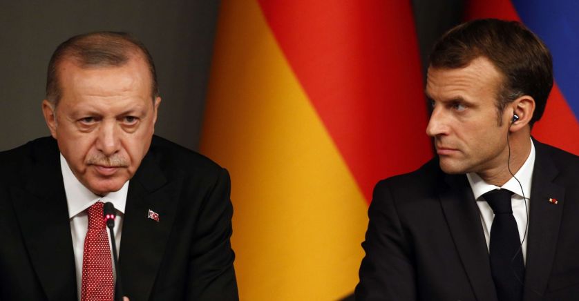 Emmanuel Macron et le président turc Recep Tayyip Erdogan	© Christophe Petit Tesson/AP/SIPA