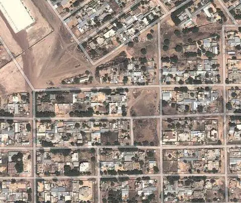 Le quartier N'Djari, N'Djamena. Image satellite. Google.