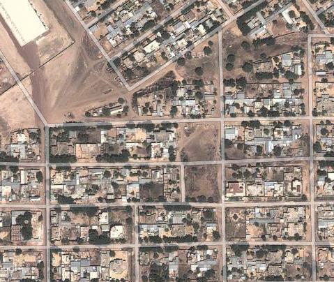 Le quartier N'Djari, N'Djamena. Image satellite. Google. Le quartier N'Djari, N'Djamena. Image satellite. Google.