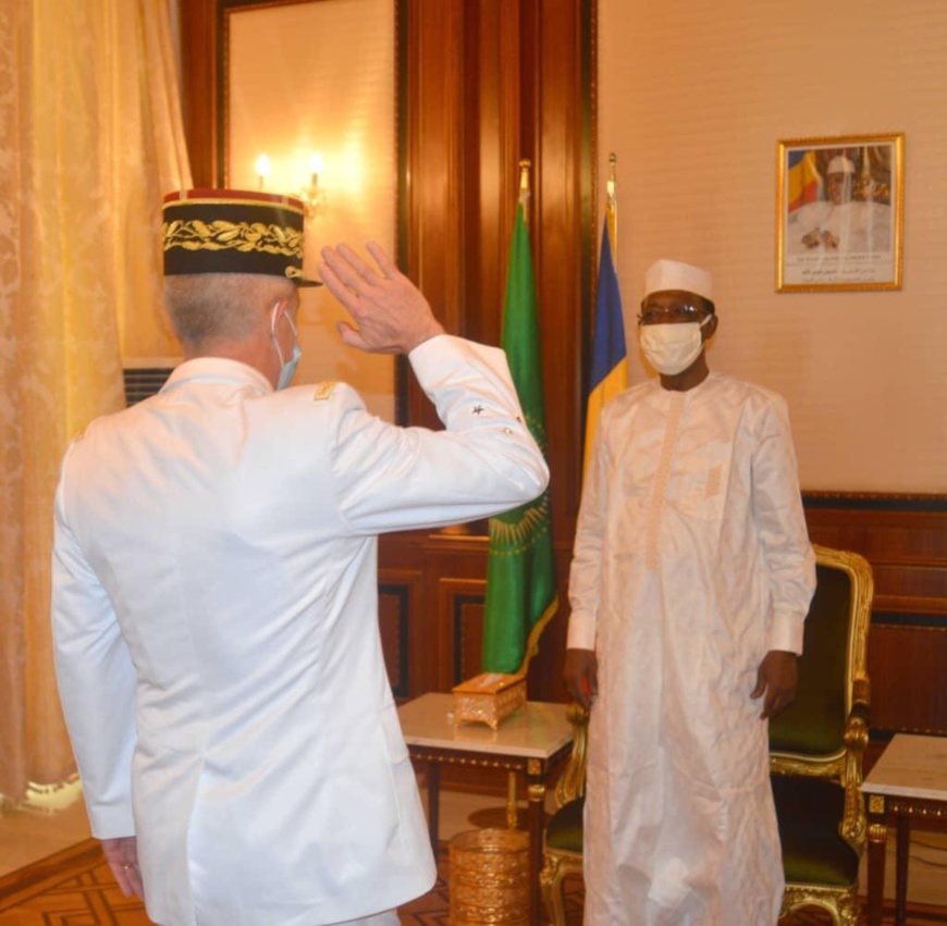 Tchad : le nouveau commandant de Barkhane reçu à la Présidence. © PR