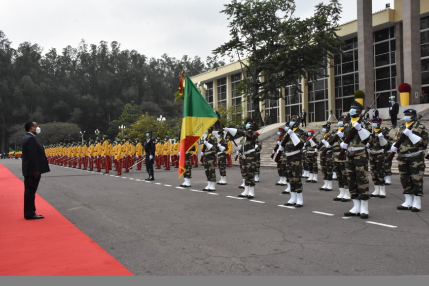 Une vue de la cérémonie de prise d'armes Une vue de la cérémonie de prise d'armes