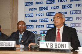 Youssouf Abasallah lors du Business Session with Chad Ministerial en Inde en septembre 2010.