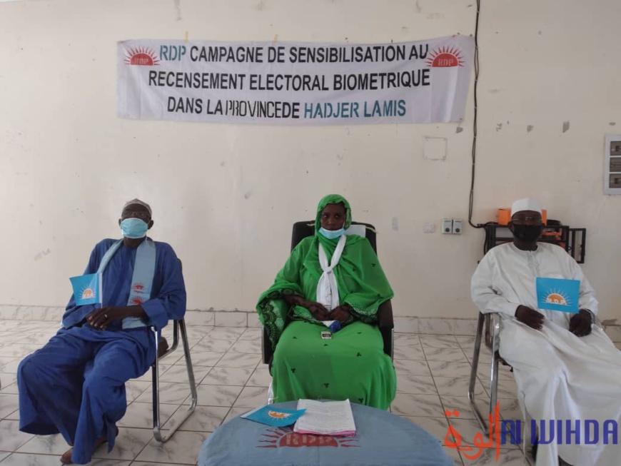 Tchad : le parti RDP appelle la population du Hadjer Lamis à s'inscrire sur le fichier électoral Tchad : le parti RDP appelle la population du Hadjer Lamis à s'inscrire sur le fichier électoral
