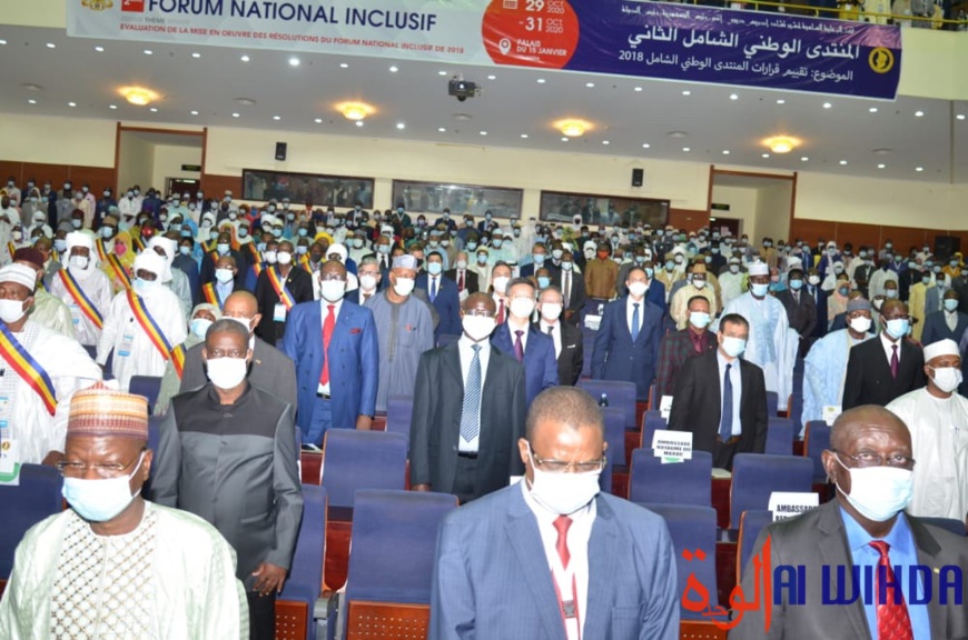 Tchad : la salle du Palais du 15 janvier lors du 2ème Forum national inclusif, le 29 octobre 2020. © Ben Kadabio/Alwihda Info