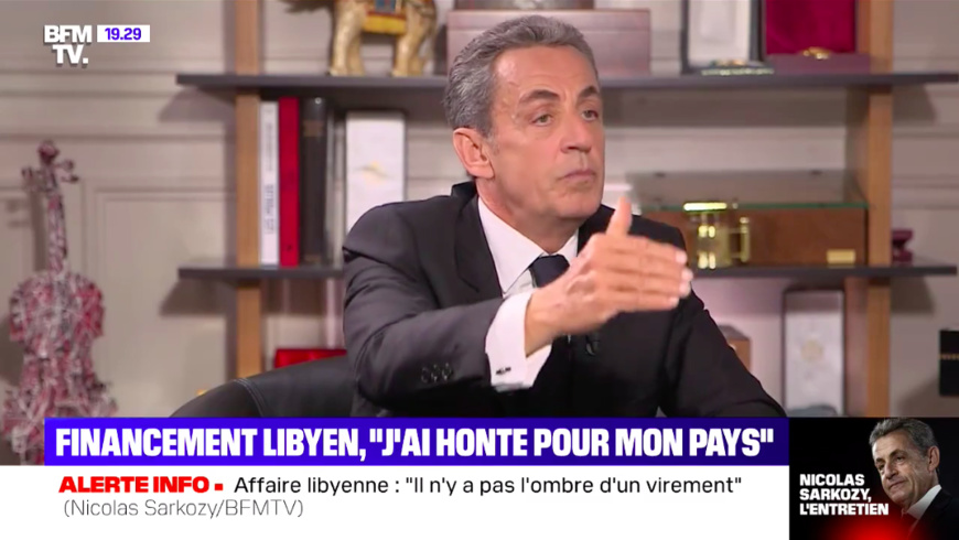 Financements libyens : Sarkozy évoque des "recherches" menées au Tchad. © Capture d'écran BFM TV