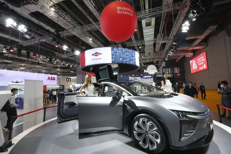 New energy vehicle “HiPhi X” is exhibited at the 3rd China International Import Expo, Nov. 6. Photo by Xu Congjun, People's Daily Online
