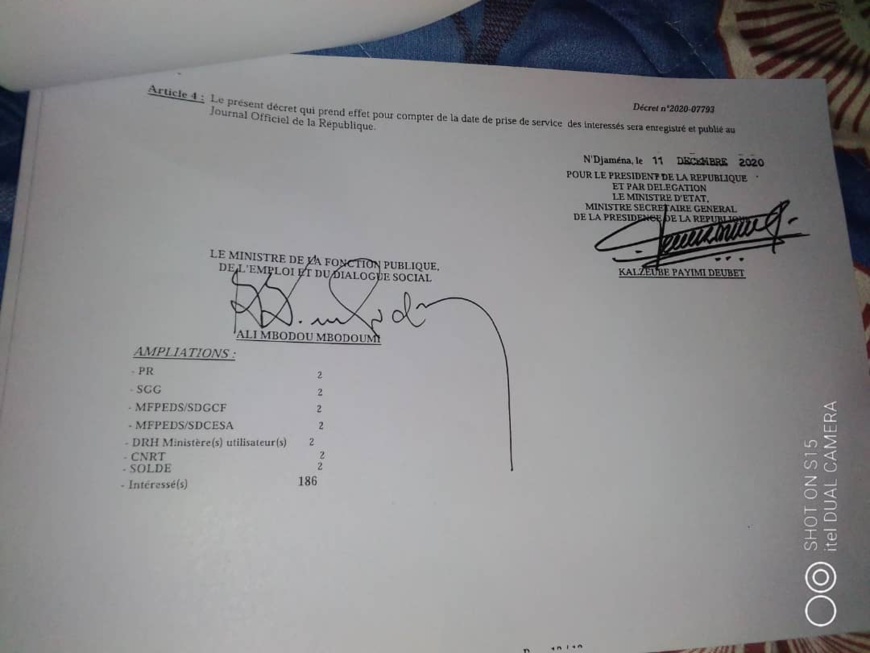 Tchad : liste des 186 lauréats intégrés à la Fonction publique Tchad : liste des 186 lauréats intégrés à la Fonction publique