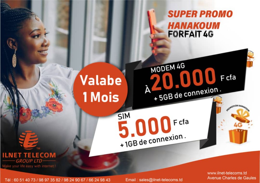Tchad : ILNET TELECOM annonce des promotions de fin d’année sur ses offres Tchad : ILNET TELECOM annonce des promotions de fin d’année sur ses offres