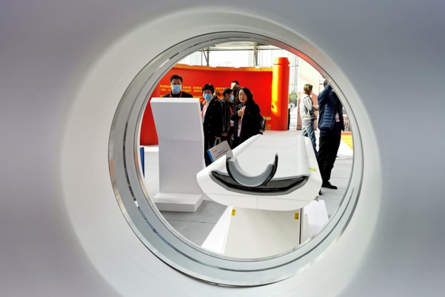 An exhibition showcasing China's achievements in intellectual property made during the 13th Five-Year Plan (2016-2020) period is held at Dalian World Expo Center, northeast China's Liaoning province, Nov. 11. (Photo by Liu Debin/People's Daily Online) An exhibition showcasing China's achievements in intellectual property made during the 13th Five-Year Plan (2016-2020) period is held at Dalian World Expo Center, northeast China's Liaoning province, Nov. 11. (Photo by Liu Debin/People's Daily Online)