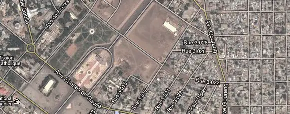 Une vue satellite de N'Djamena. Google Map