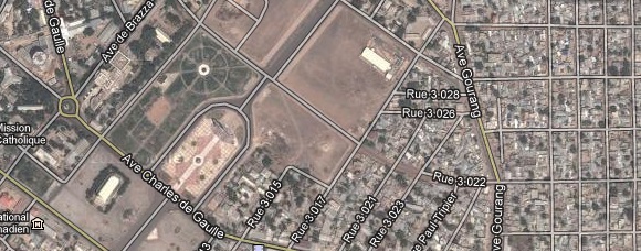 Une vue satellite de N'Djamena. Google Map Une vue satellite de N'Djamena. Google Map