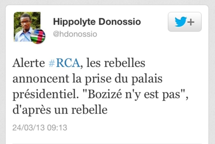 Centrafrique : Prise du Palais Présidentiel, "Bozizé n'y est pas"