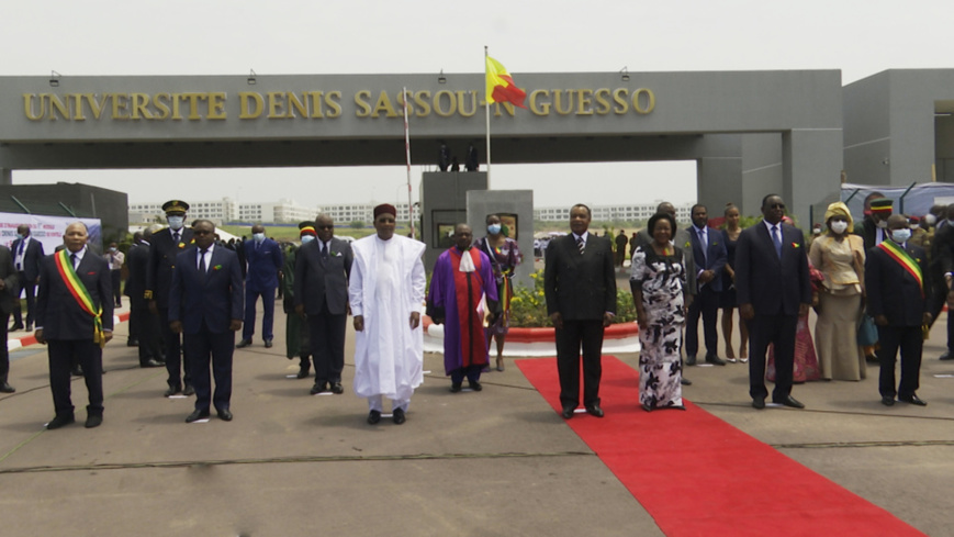 Les chefs d'Etat à l'inauguration de l'université Denis Sassou N'Guesso.