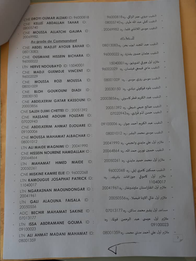 Tchad : plus de 130 officiers élevés à des grades supérieurs Tchad : plus de 130 officiers élevés à des grades supérieurs