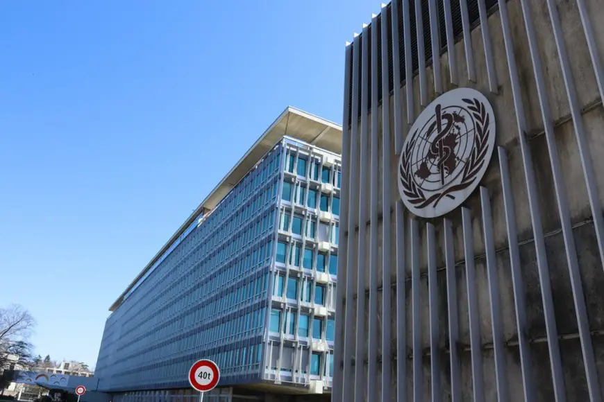 Photo taken on March 30, 2021 shows an exterior view of the headquarters of the World Health Organization (WHO) in Geneva, Switzerland. (Chen Junxia /Xinhua)
