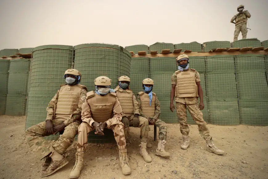 Des soldats du contingent tchadien à Tessalit, au Mali. Illustration © MINUSMA