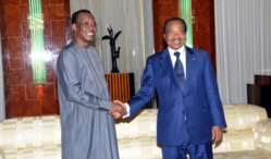 Les deux chefs d'Etat au Palais de l'Unité de Yaoundé. DR