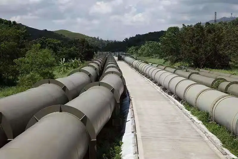 Photo shows dedicated pipelines of the Dongjiang-Shenzhen Water Supply Project. (Photo/Water Resources Department of Guangdong Province)