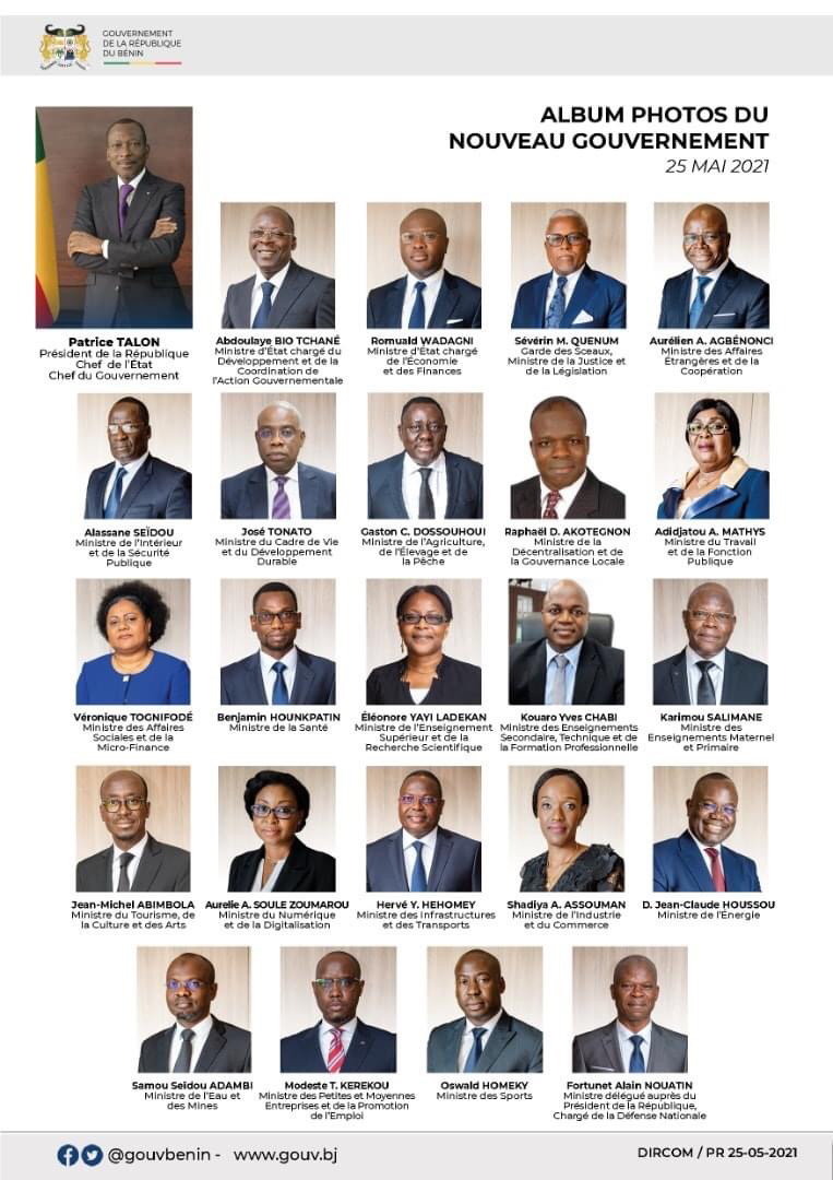 Bénin : un gouvernement de 23 membres dévoilé Bénin : un gouvernement de 23 membres dévoilé